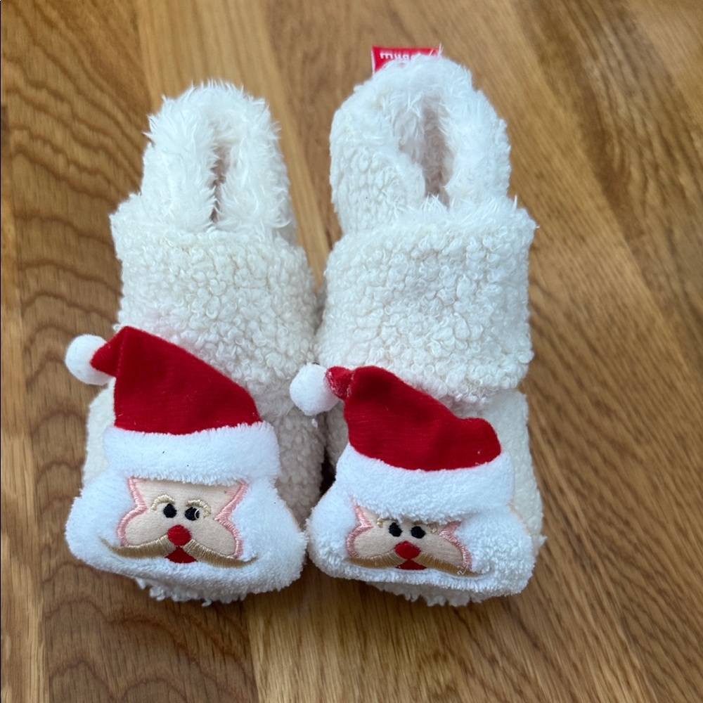 Cozy White Santa Baby Booties